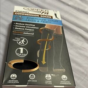 Copper Fit Black Compression Socks